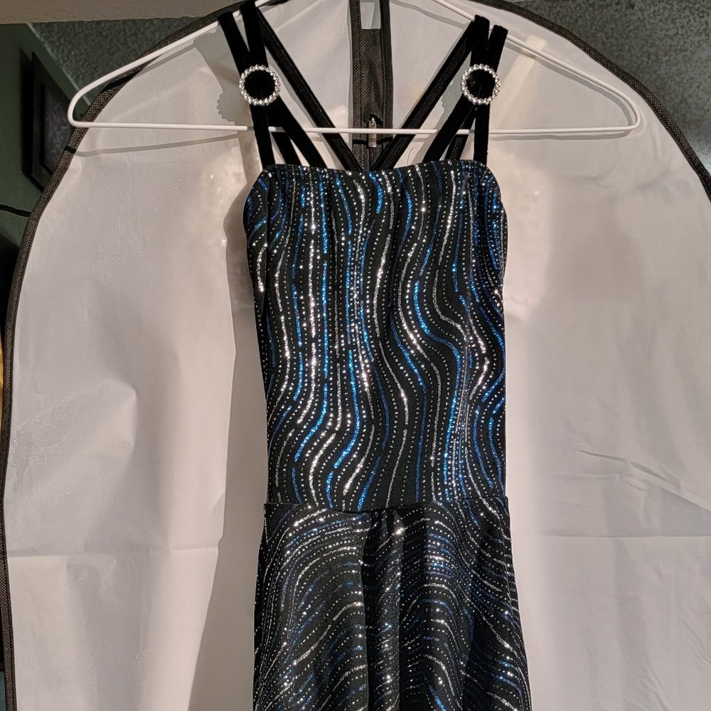 Black One-Piece with Glitter Designs